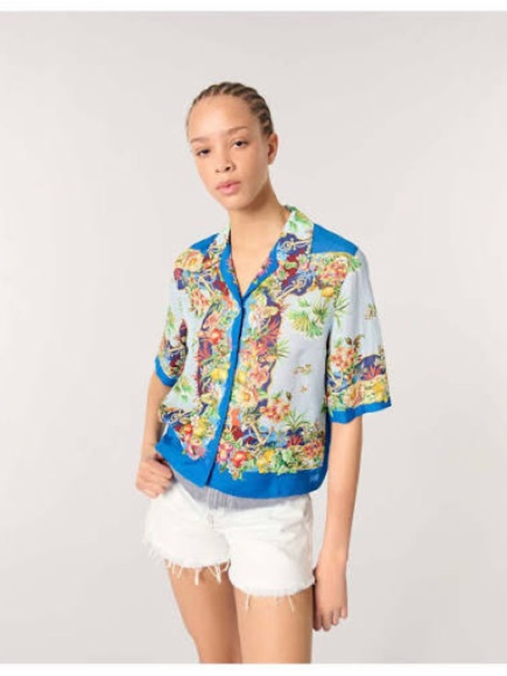 Maje Canzibi Tropical Top and Matching Scarf